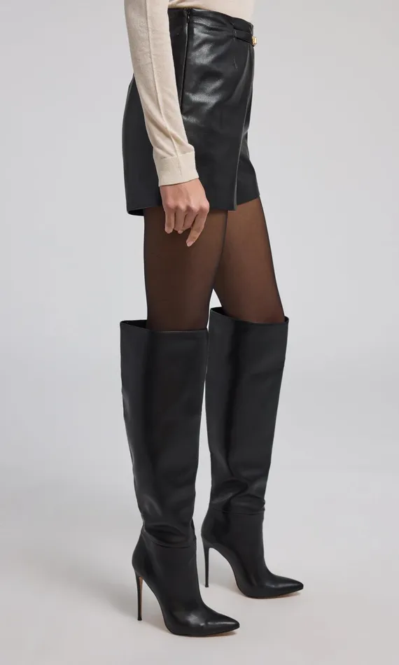 Generation Love Clothing Danny Belted Vegan Leather Shorts Black Women Shorts