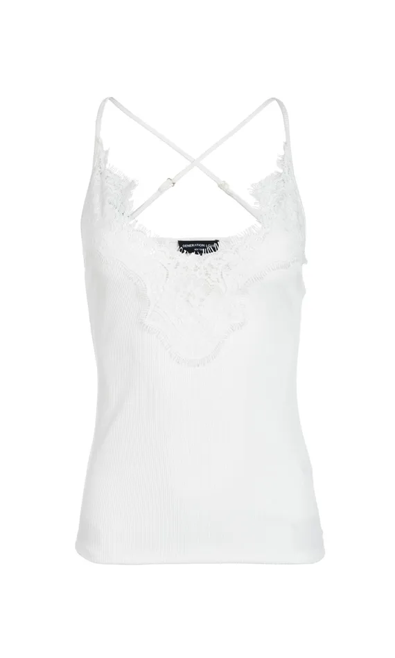 Generation Love Clothing Genevieve Lace Cami Top White Women Tops