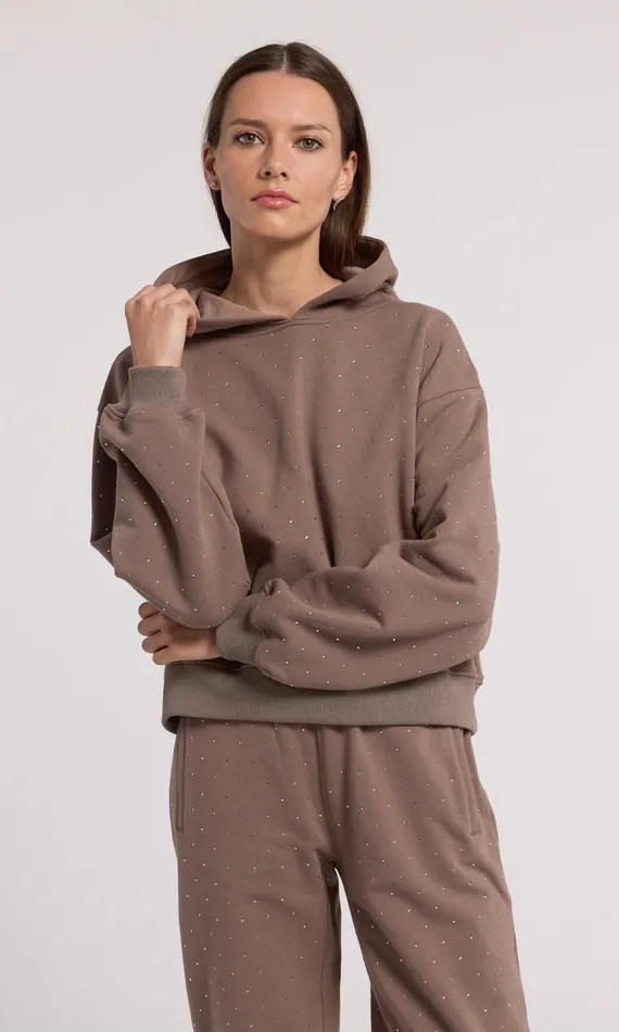 Generation Love Clothing Renae Crystal Hoodie Truffletruffle Women Sweaters and Sweatshirts Generation Love Clothing Renae Crystal Hoodie Truffletruffle Women Sweaters and Sweatshirts