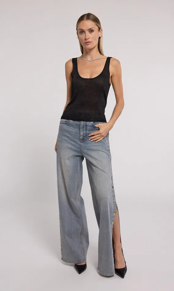 Generation Love Clothing Stassia Snap Jeans Washed Medium Denim Women Pants
