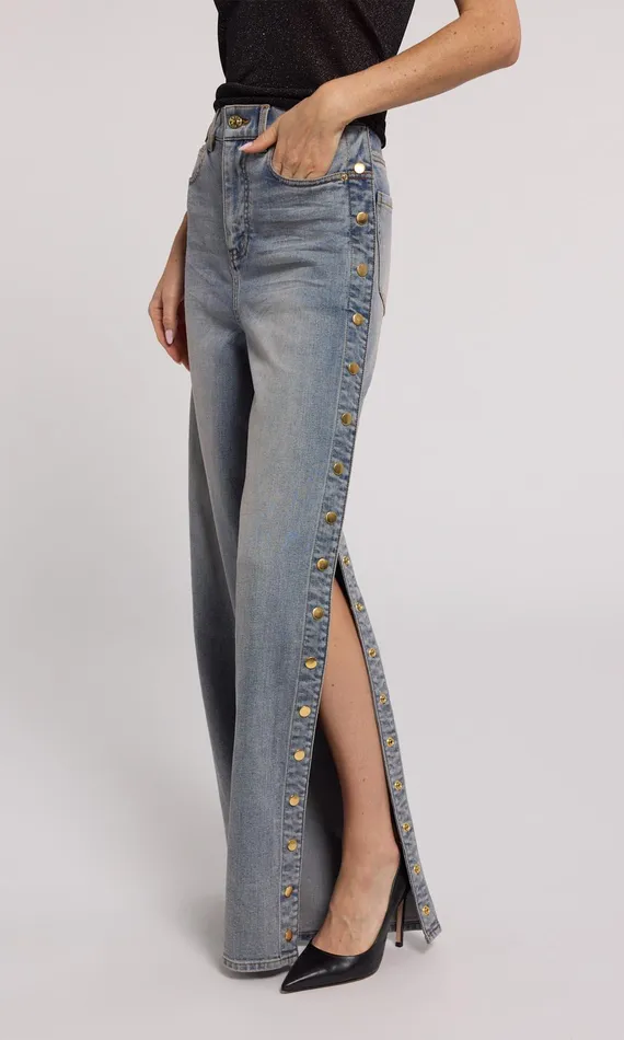 Generation Love Clothing Stassia Snap Jeans Washed Medium Denim Women Pants