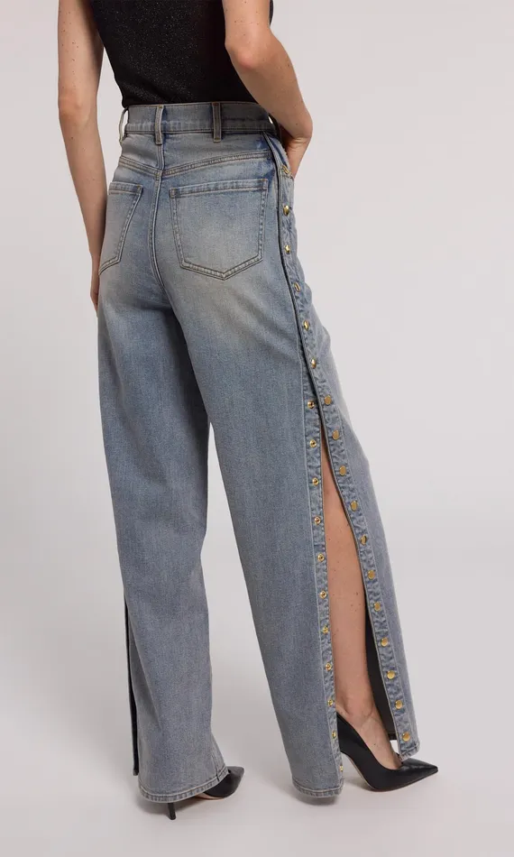 Generation Love Clothing Stassia Snap Jeans Washed Medium Denim Women Pants