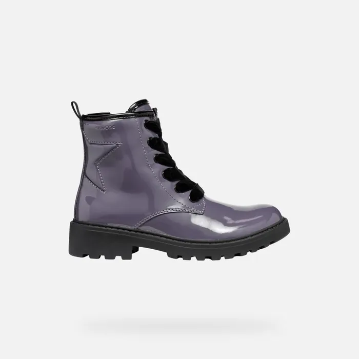 Geox Ankle Boots CASEY GIRL Dark Purple Combat Boots Dark Purple 8211 Kids