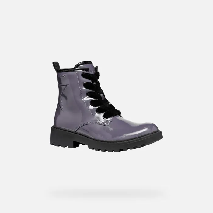Geox Ankle Boots CASEY GIRL Dark Purple Combat Boots Dark Purple 8211 Kids