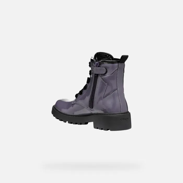 Geox Ankle Boots CASEY GIRL Dark Purple Combat Boots Dark Purple 8211 Kids
