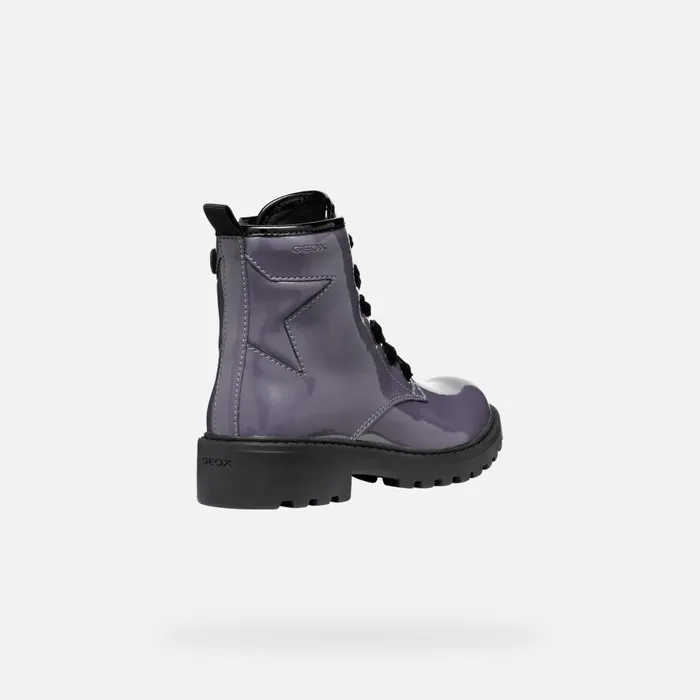 Geox Ankle Boots CASEY GIRL Dark Purple Combat Boots Dark Purple 8211 Kids