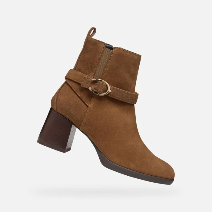 Geox Ankle Boots WALK PLEASURE 55 WOMAN Mud Medium Heel Ankle Boots Mud 8211 Woman Geox Ankle Boots WALK PLEASURE 55 WOMAN Mud Medium Heel Ankle Boots Mud 8211 Woman