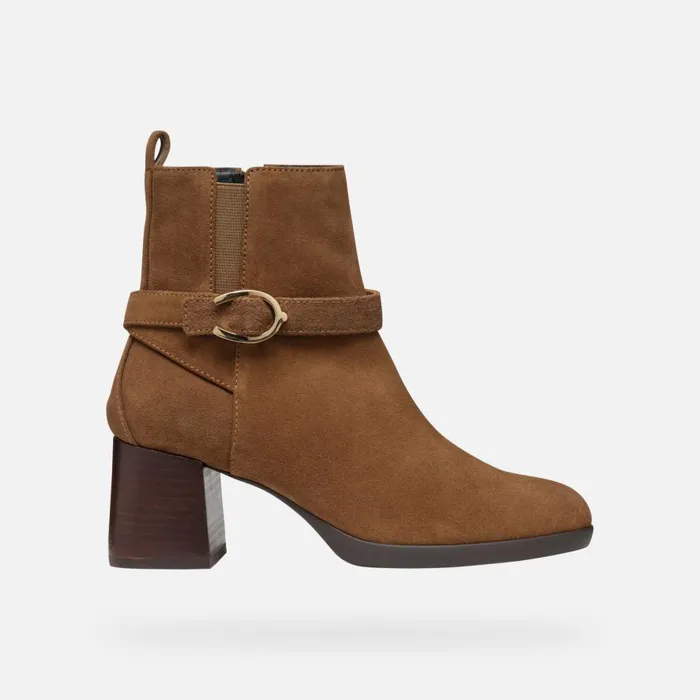 Geox Ankle Boots WALK PLEASURE 55 WOMAN Mud Medium Heel Ankle Boots Mud 8211 Woman