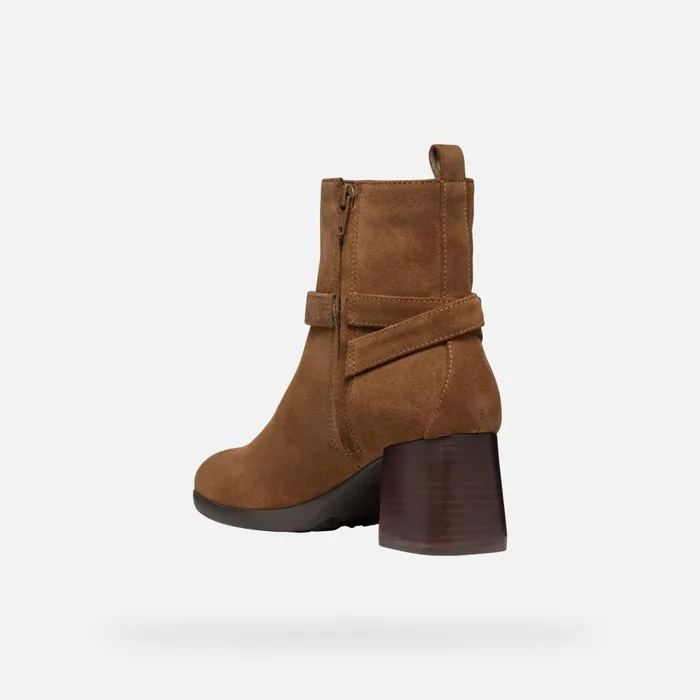 Geox Ankle Boots WALK PLEASURE 55 WOMAN Mud Medium Heel Ankle Boots Mud 8211 Woman
