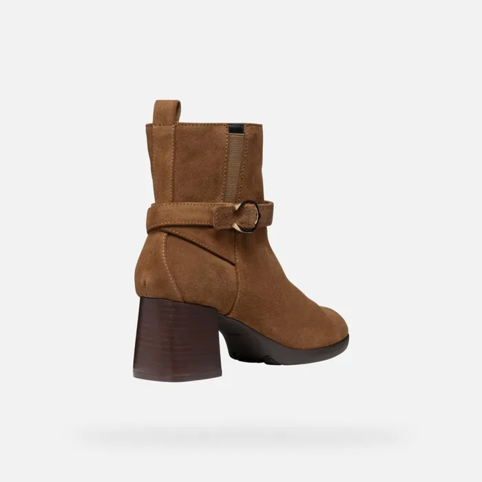 Geox Ankle Boots WALK PLEASURE 55 WOMAN Mud Medium Heel Ankle Boots Mud 8211 Woman