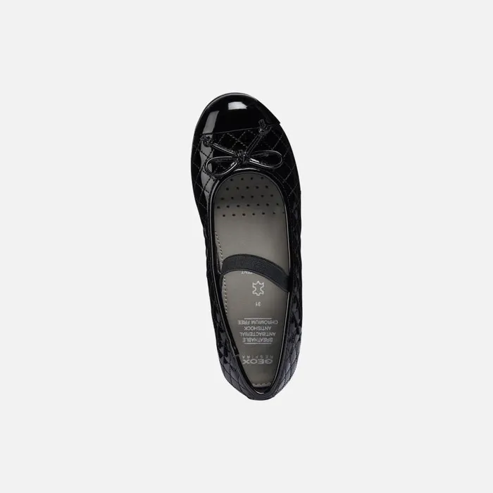 Geox Ballerinas PLIE039 Junior Girl039s Patent Leather Ballerina Flats Geox Black 8211 Kids