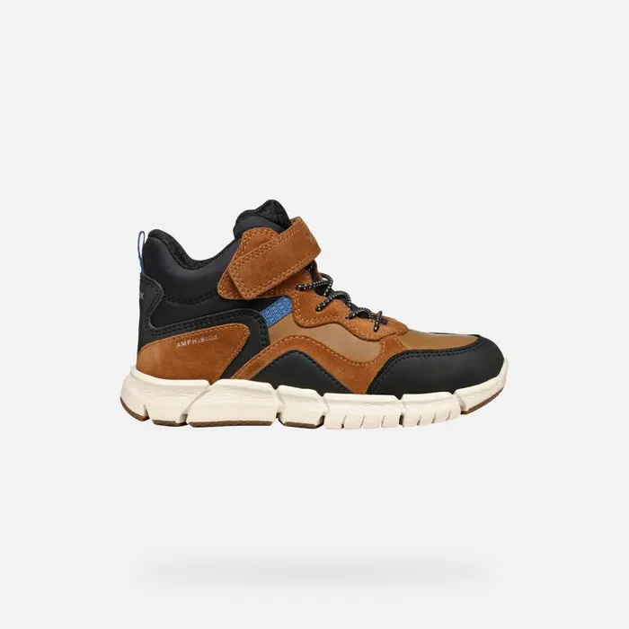 Geox Boots FLEXYPER ABX BOY Light BrownBlack Waterproof Boots Light Brownblack 8211 Kids