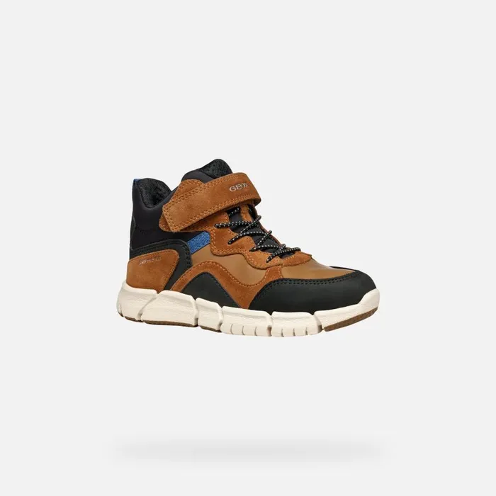 Geox Boots FLEXYPER ABX BOY Light BrownBlack Waterproof Boots Light Brownblack 8211 Kids