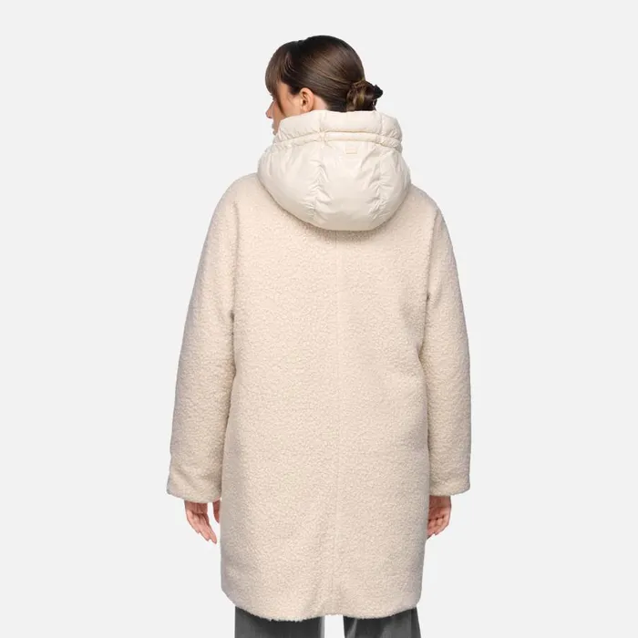 Geox Coats CALITHE WOMAN Moonbeam Long Coat Moonbeam 8211 Woman