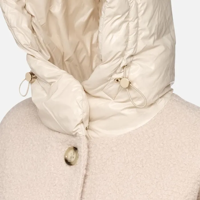 Geox Coats CALITHE WOMAN Moonbeam Long Coat Moonbeam 8211 Woman