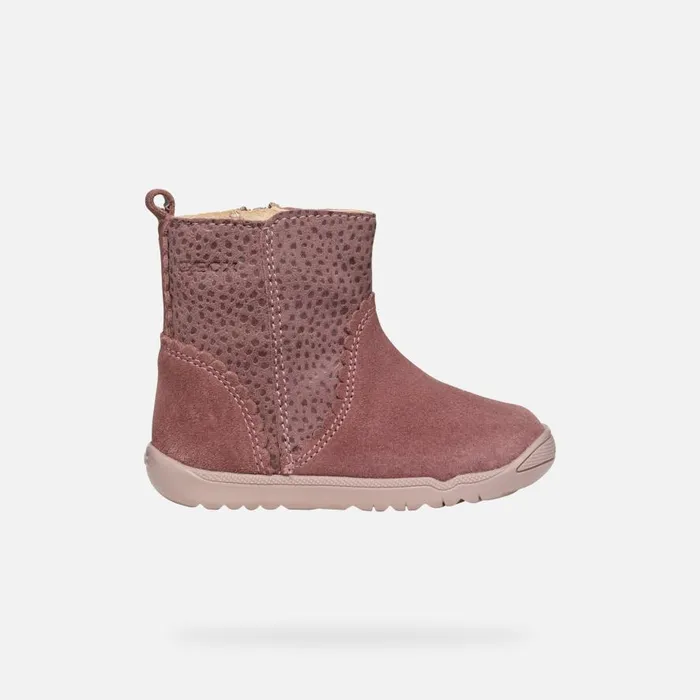 Geox First Steps MACCHIA BABY GIRL Dark Rose Mid Calf Boots Dark Rose 8211 Kids