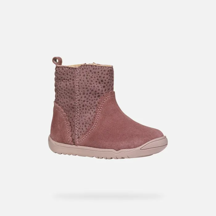 Geox First Steps MACCHIA BABY GIRL Dark Rose Mid Calf Boots Dark Rose 8211 Kids