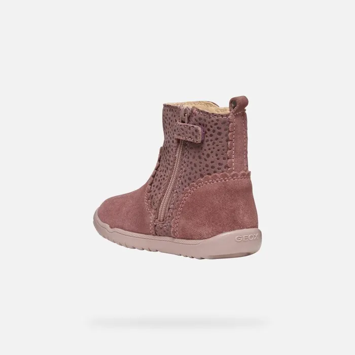 Geox First Steps MACCHIA BABY GIRL Dark Rose Mid Calf Boots Dark Rose 8211 Kids