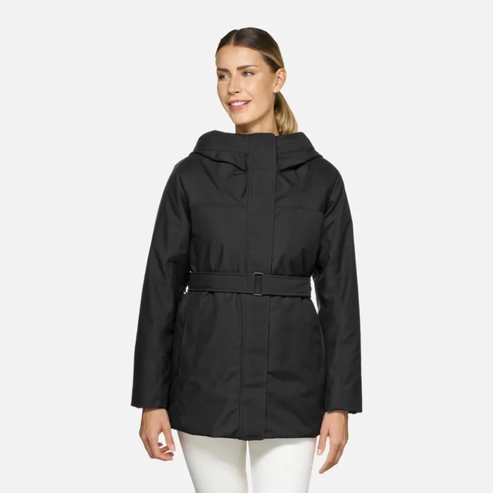 Geox Jackets GENDRY ABX WOMAN Black Short Parka Black 8211 Woman