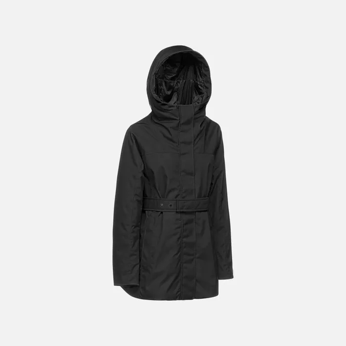 Geox Jackets GENDRY ABX WOMAN Black Short Parka Black 8211 Woman