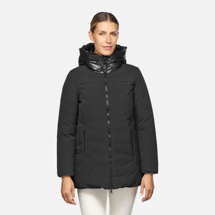 Geox Jackets SPHERICA WOMAN BlackBlack Reversible Jacket Blackblack 8211 Woman