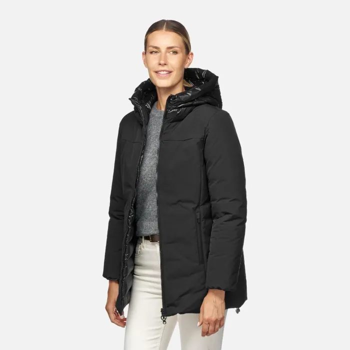 Geox Jackets SPHERICA WOMAN BlackBlack Reversible Jacket Blackblack 8211 Woman