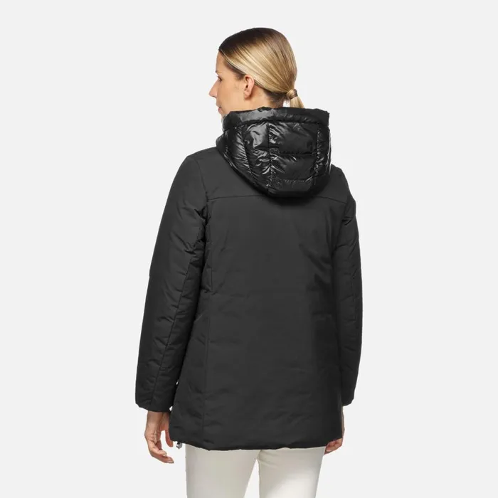 Geox Jackets SPHERICA WOMAN BlackBlack Reversible Jacket Blackblack 8211 Woman
