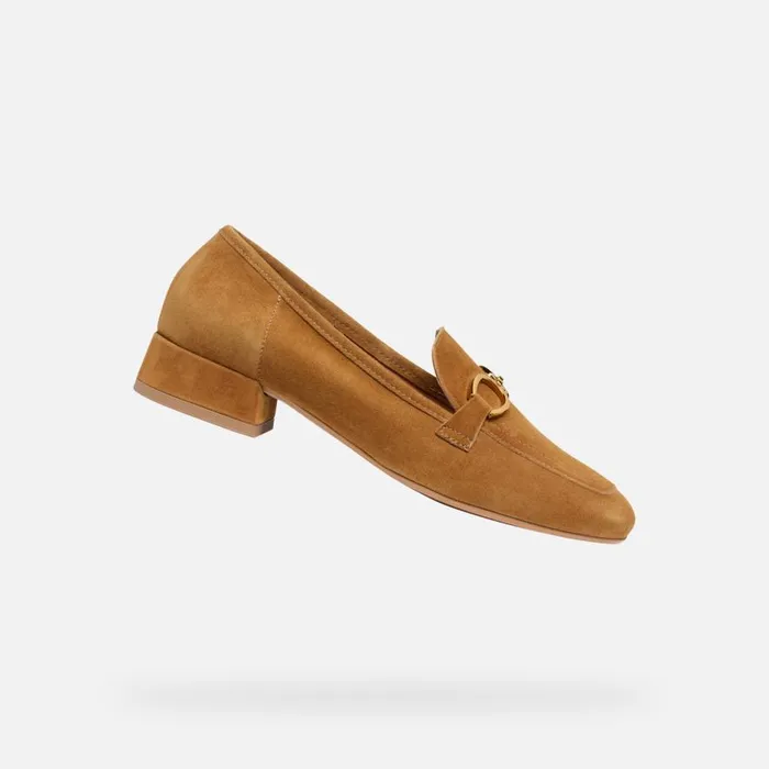 Geox Loafers DHYALMA WOMAN Ochre Leather Loafers Ochre 8211 Woman