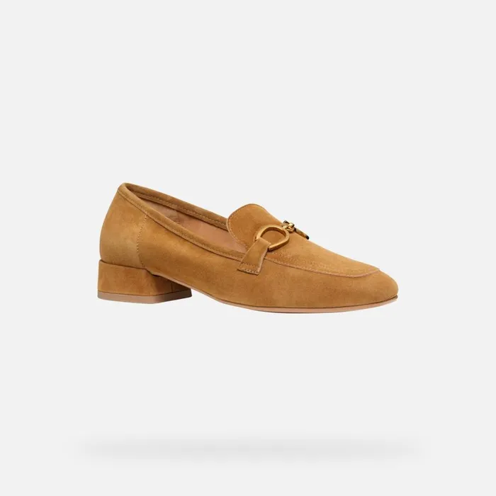 Geox Loafers DHYALMA WOMAN Ochre Leather Loafers Ochre 8211 Woman
