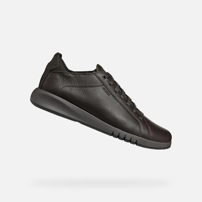 Geox Sneakers AERANTIS MAN Coffee Leather Shoes Coffee 8211 Man