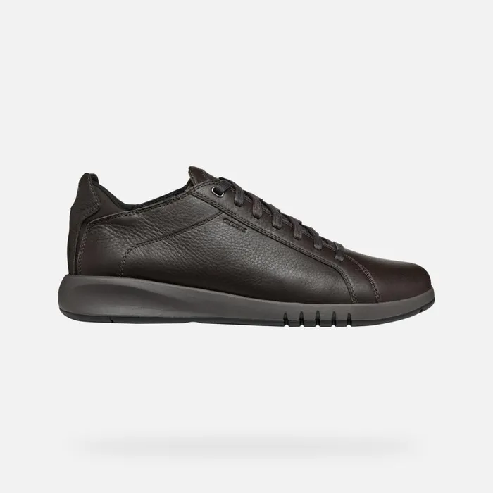 Geox Sneakers AERANTIS MAN Coffee Leather Shoes Coffee 8211 Man