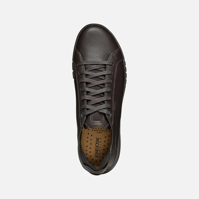 Geox Sneakers AERANTIS MAN Coffee Leather Shoes Coffee 8211 Man