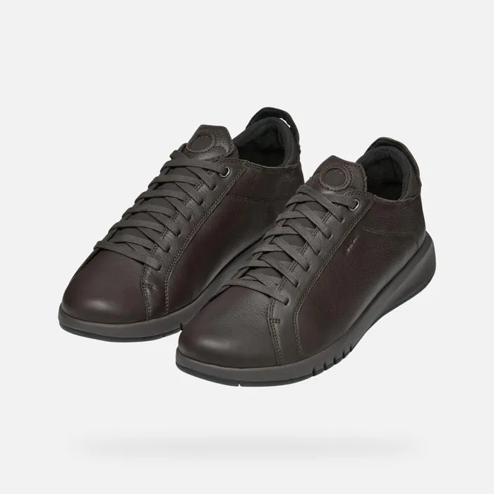 Geox Sneakers AERANTIS MAN Coffee Leather Shoes Coffee 8211 Man