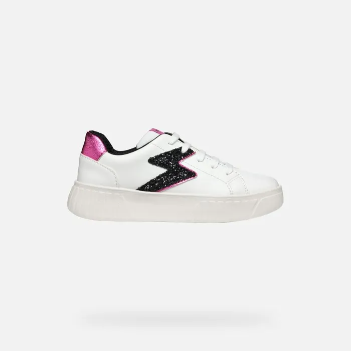 Geox Sneakers MIKIROSHI GIRL WhiteDark Fuchsia Low Top Sneakers Whitedark Fuchsia 8211 Kids