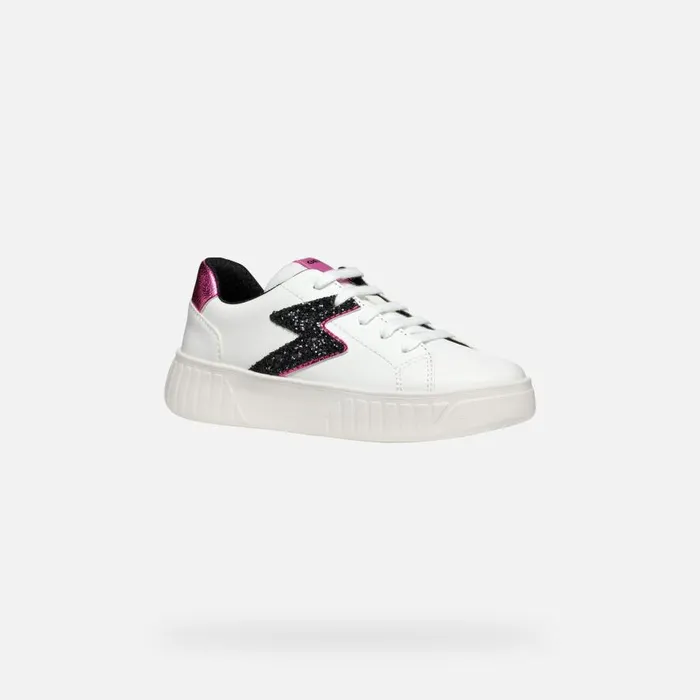 Geox Sneakers MIKIROSHI GIRL WhiteDark Fuchsia Low Top Sneakers Whitedark Fuchsia 8211 Kids