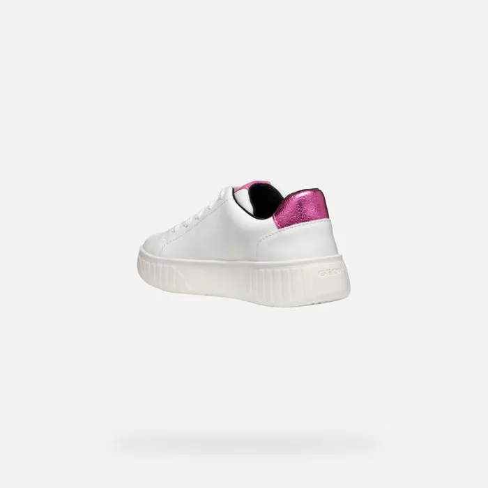 Geox Sneakers MIKIROSHI GIRL WhiteDark Fuchsia Low Top Sneakers Whitedark Fuchsia 8211 Kids