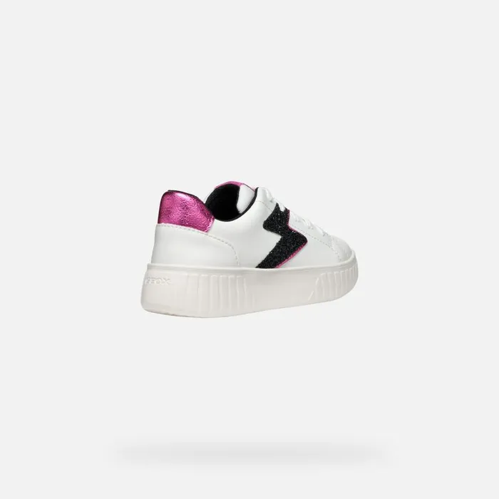Geox Sneakers MIKIROSHI GIRL WhiteDark Fuchsia Low Top Sneakers Whitedark Fuchsia 8211 Kids