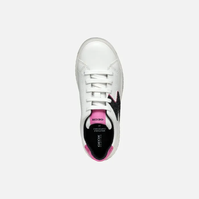 Geox Sneakers MIKIROSHI GIRL WhiteDark Fuchsia Low Top Sneakers Whitedark Fuchsia 8211 Kids