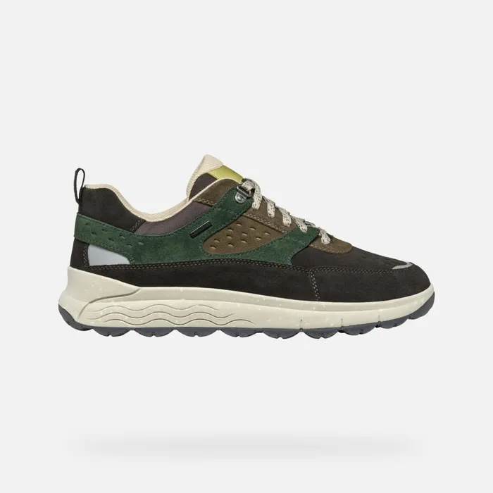 Geox Sneakers SPHERICA 4X4 ABX MAN Dark CoffeeDark Green Waterproof Trainers Dark Coffeedark Green 8211 Man