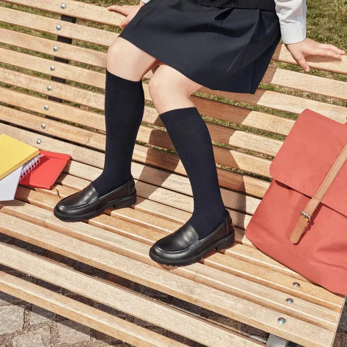 Geox Uniform Shoes CASEY Junior Girl039s Black Leather Loafers UNIFORM Black 8211 Kids