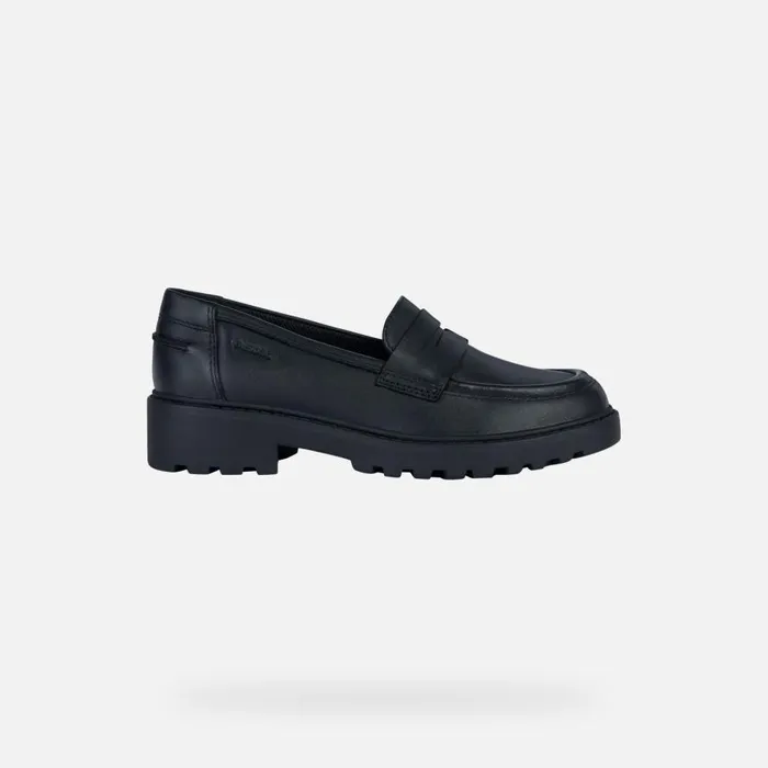 Geox Uniform Shoes CASEY Junior Girl039s Black Leather Loafers UNIFORM Black 8211 Kids
