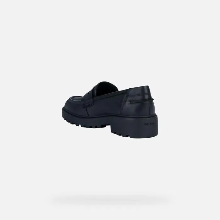 Geox Uniform Shoes CASEY Junior Girl039s Black Leather Loafers UNIFORM Black 8211 Kids