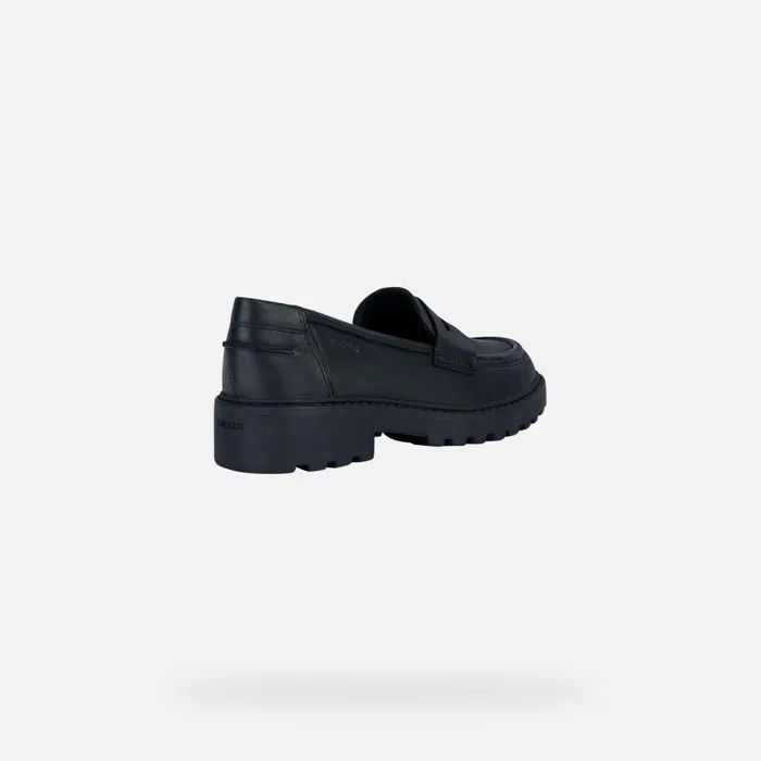 Geox Uniform Shoes CASEY Junior Girl039s Black Leather Loafers UNIFORM Black 8211 Kids