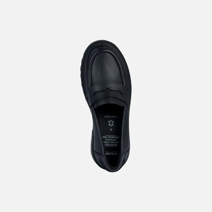 Geox Uniform Shoes CASEY Junior Girl039s Black Leather Loafers UNIFORM Black 8211 Kids