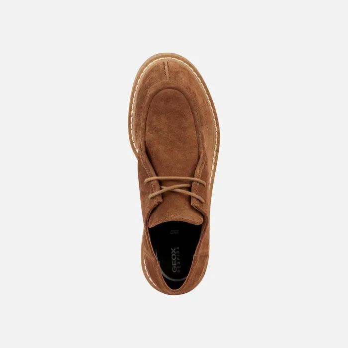 Geox Wedges ELIDEA D Suede Shoes Camel Woman Geox Dark Camel 8211 Woman