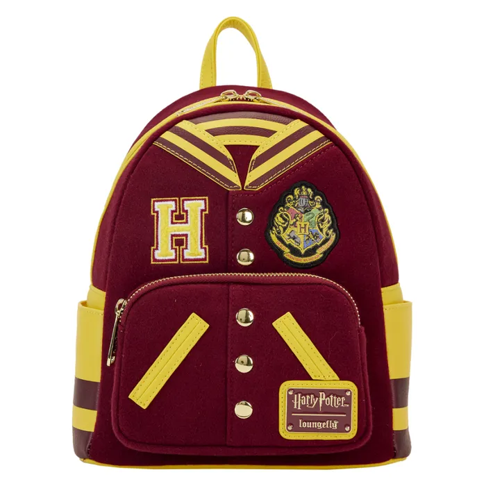 Harry Potter Hogwarts Crest Varsity Jacket Mini Backpack Unisex Loungefly Backpacks Harry Potter Hogwarts Crest Varsity Jacket Mini Backpack Unisex Loungefly Backpacks