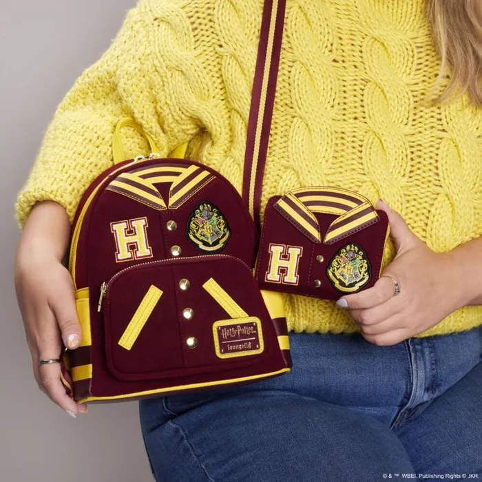 Harry Potter Hogwarts Crest Varsity Jacket Mini Backpack Unisex Loungefly Backpacks Harry Potter Hogwarts Crest Varsity Jacket Mini Backpack Unisex Loungefly Backpacks