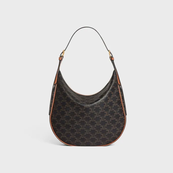 Heloise Bag In Triomphe Canvas And Calfskin Tan Women CELINE TRIOMPHE CANVAS Heloise Bag In Triomphe Canvas And Calfskin Tan Women CELINE TRIOMPHE CANVAS