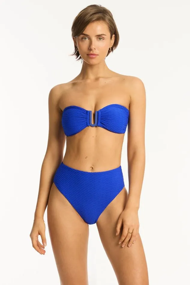 Honeycomb Retro High Waist Pant Honeycomb Cobalt Women Sea Level Bottoms