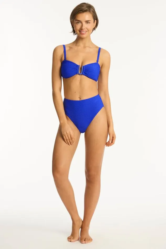 Honeycomb Retro High Waist Pant Honeycomb Cobalt Women Sea Level Bottoms